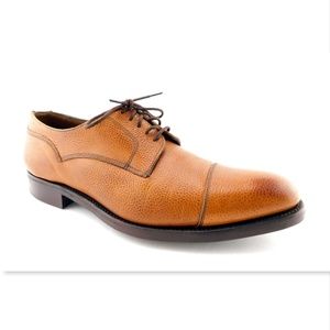 ALFRED SARGENT AS Natural Tan Brown Leather Cap Toe Oxfords Shoes 10.5 UK